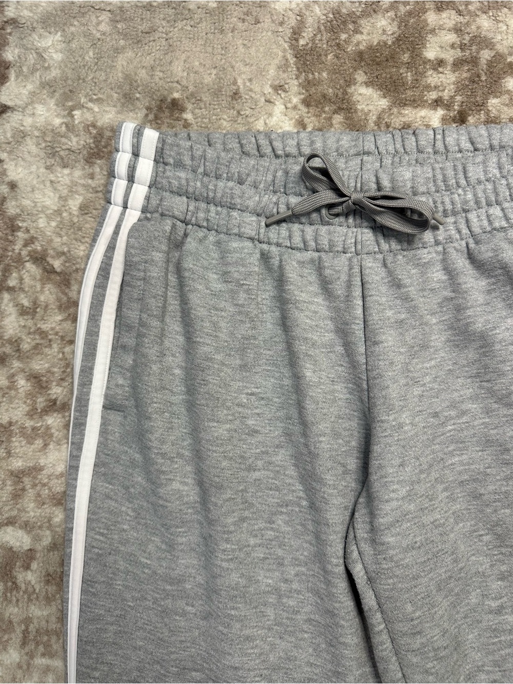 Adidas Womens Climalite 3 Stripe Jogger Sweatpants Gray Size Large 28x27